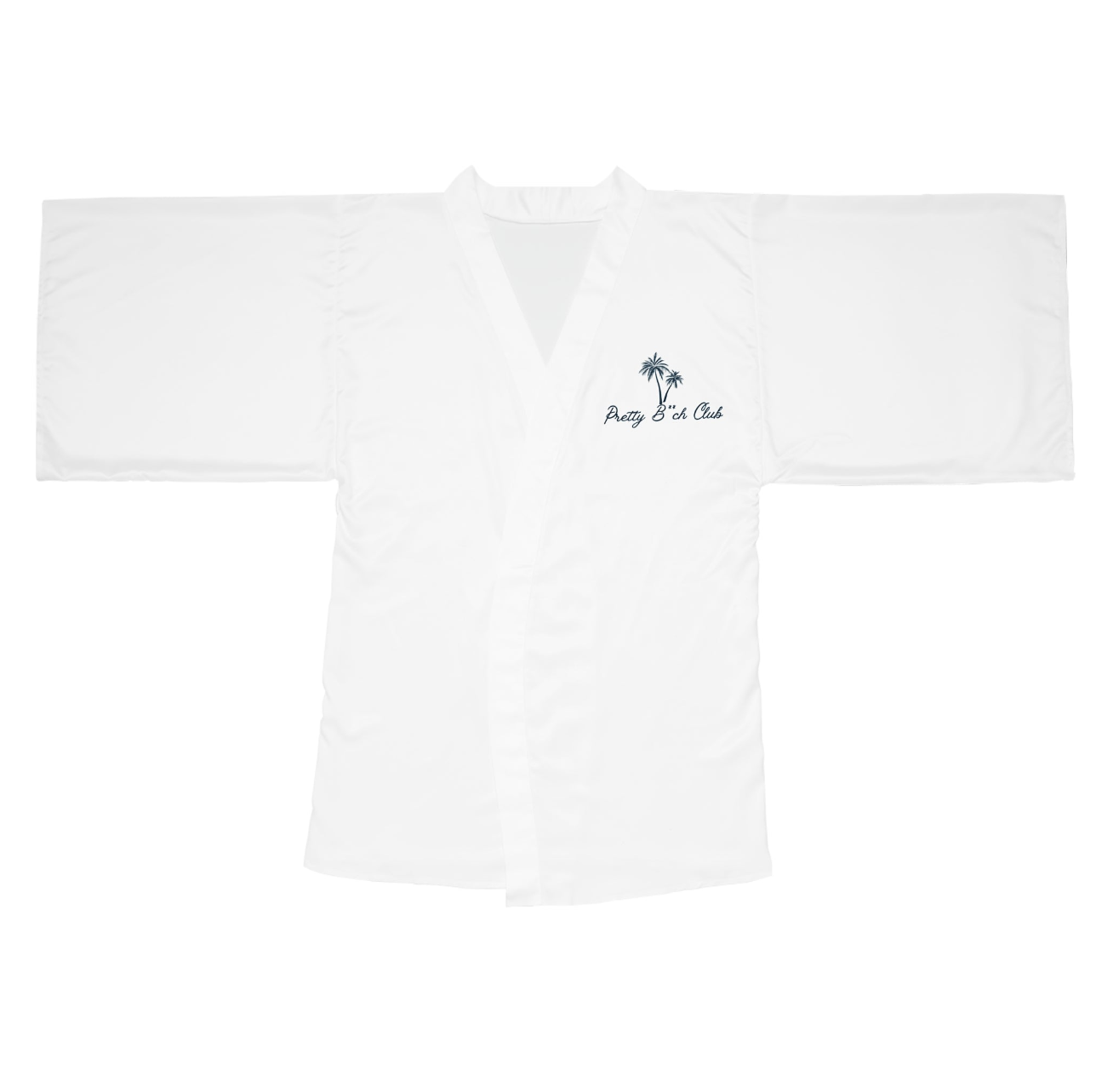 Tropical 'Bay & Sea' Long Sleeve Kimono Robe — Lightweight Beach Cover-Up