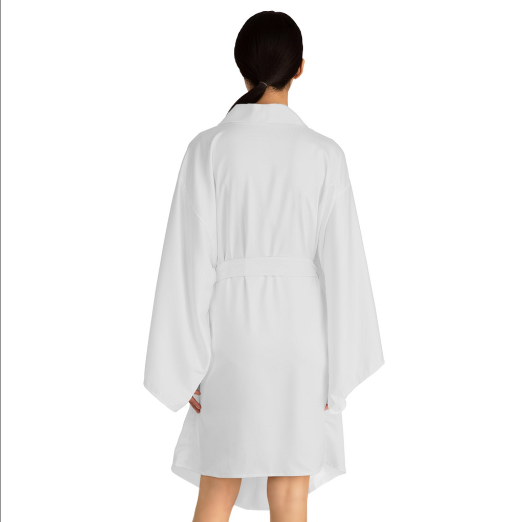 Tropical 'Bay & Sea' Long Sleeve Kimono Robe — Lightweight Beach Cover-Up